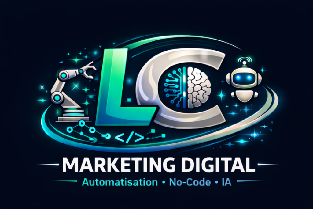 Logo bleu LC Marketing Digital – automatisation no-code et intelligence artificielle